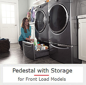 Boost Appliances and Conceal Supplies with Some Laundry Pedestals