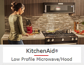 A Sleek Over-Range Microwave with a Slim Shape, Strong Venting, and Task Lights