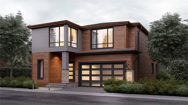 A Two-Story Contemporary Design with Four Bedrooms Suitable for Narrow Neighborhood Lots