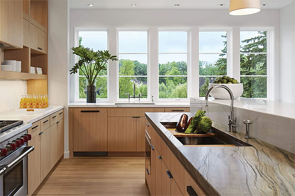 Lovely Casement Windows with Horizontal Bar Dividers in a Modern Farmhouse Kitchen