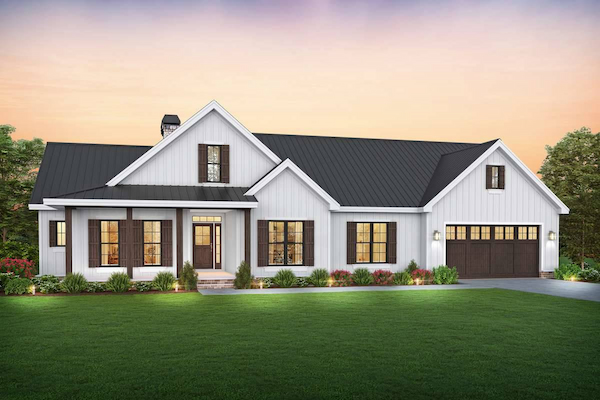 A One-Story Farmhouse with 3 Bedrooms, a Den, Open Living, and a 3-Car Tandem Garage