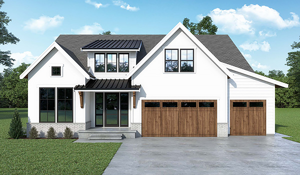 A 2-Story Plan with a 3-Car Garage, a Main-Level Master, a Vaulted Office, and 2 Bedrooms Upstairs