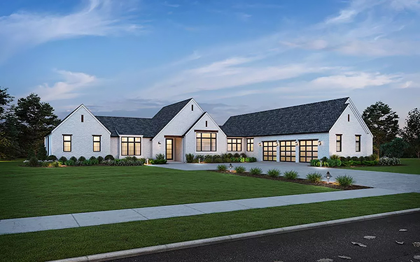 A Grand Modern Farmhouse-Style Ranch with Split Bedrooms, an Office, and Vaulted Great Room