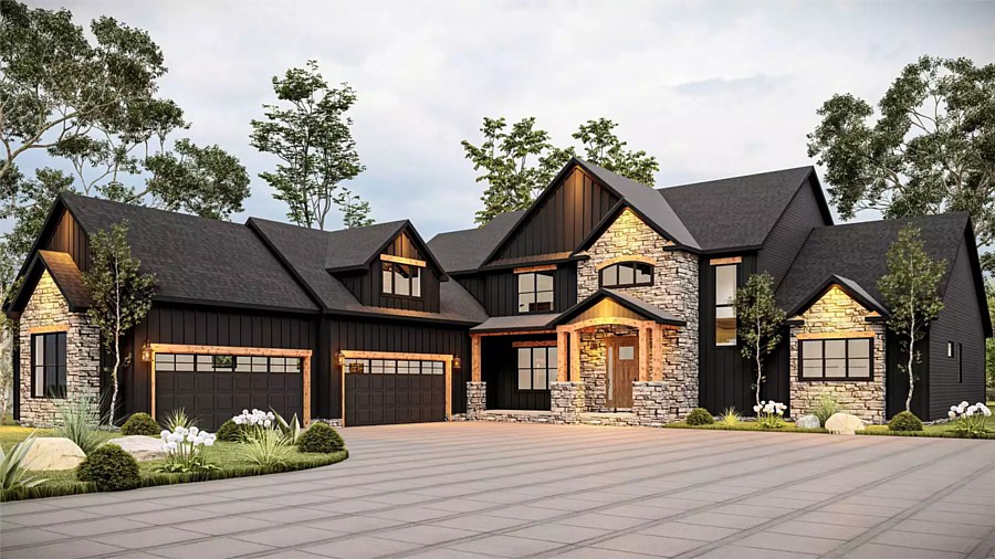 A Luxurious Craftsman Home with a Main-Level Master and Two Sets of Jack-and-Jill Bedrooms Upstairs
