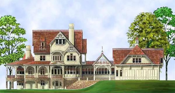image of large victorian house plan 7940