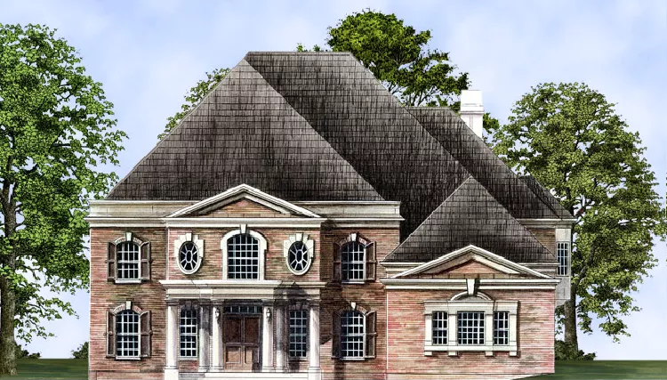 image of colonial house plan 8030