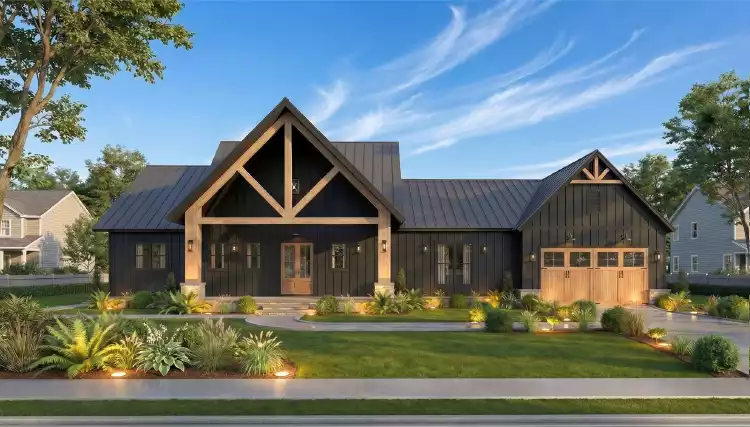 image of single story ranch house plan 12607