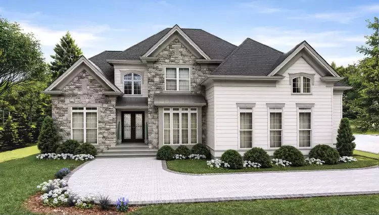 image of large french country house plan 8783