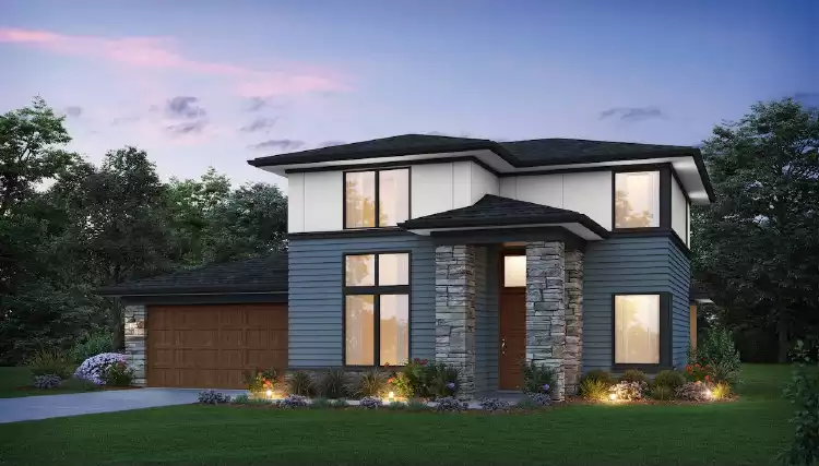 image of 2 story contemporary house plan 2376