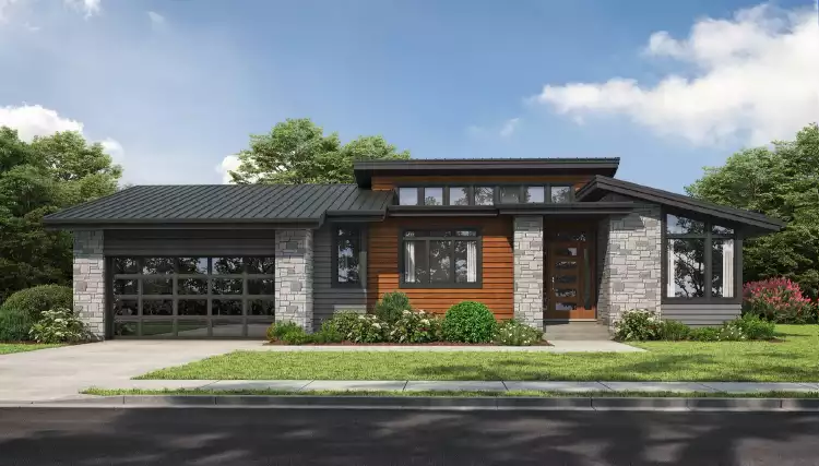 image of small modern house plan 2858