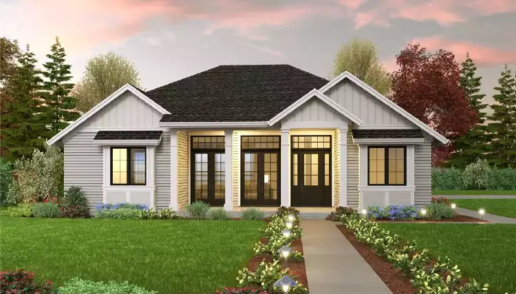image of single story traditional house plan 6574