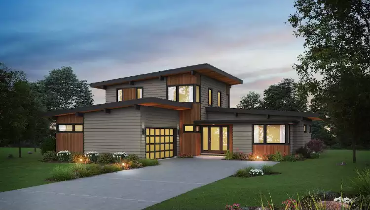 image of 2 story contemporary house plan 6734