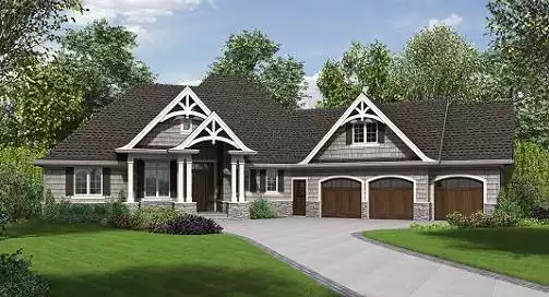 image of single story cottage house plan 7188