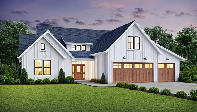 image of single story farmhouse plans with porch plan 7895