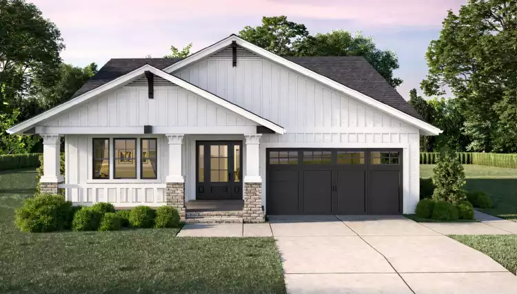 image of small bungalow house plans with garage space plan 9081