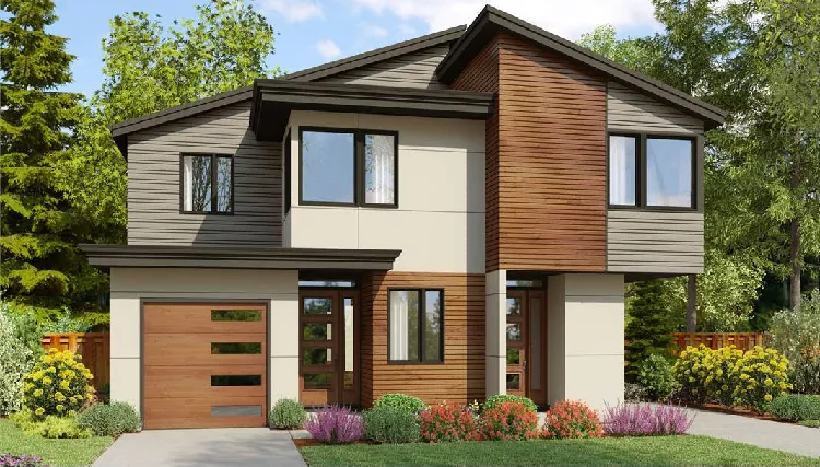 image of duplex house plan 9991