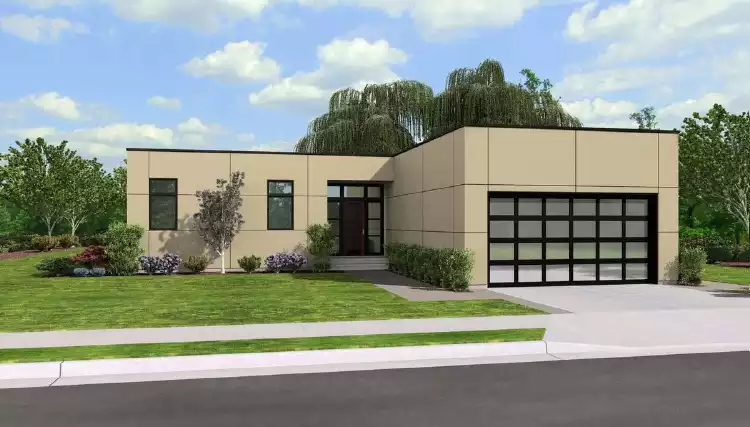 image of small modern house plan 1632