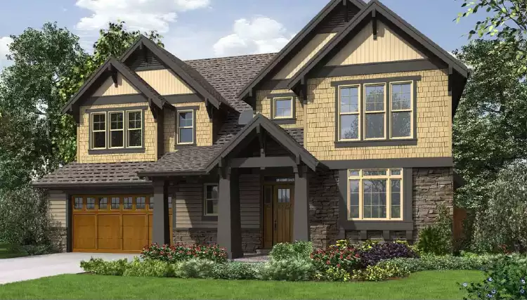 image of 2 story craftsman house plan 1911