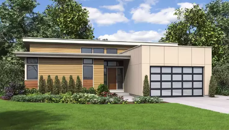 image of single story contemporary house plan 1916