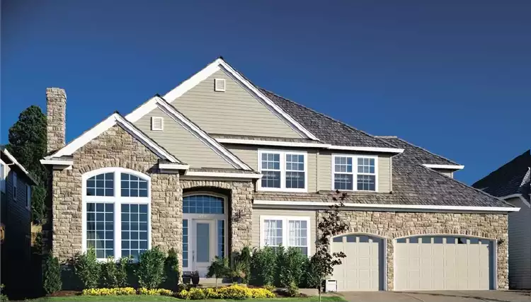 image of 2 story european house plan 2574