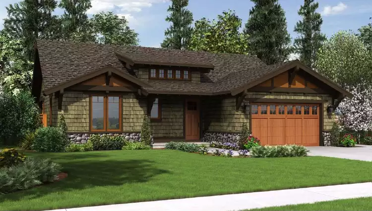 image of small bungalow house plans with garage plan 4272
