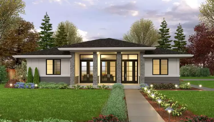 image of small modern house plan 5107