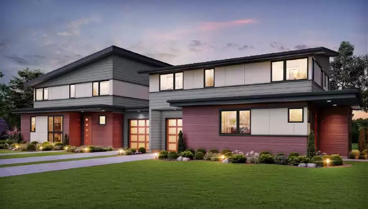 image of duplex house plan 5340