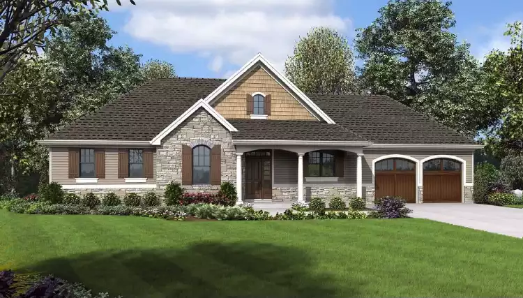 image of single story traditional house plan 5584