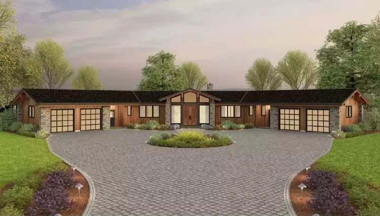 image of single story contemporary house plan 6061