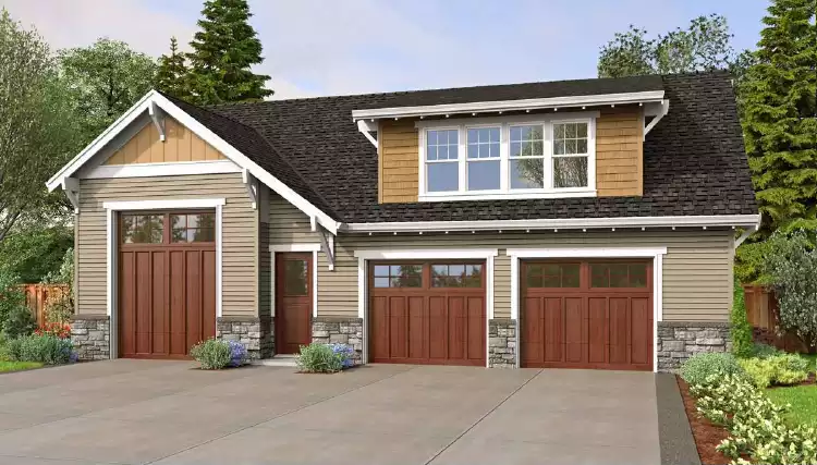 image of small craftsman house plans with garage plan 6435