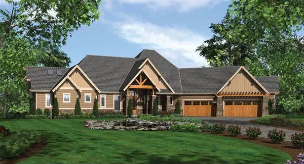 image of 2 story craftsman house plan 8320