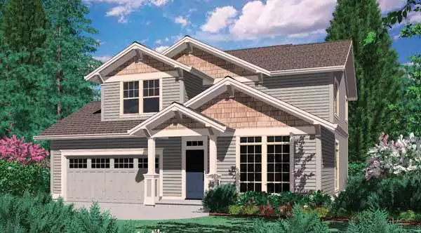 image of 2 story craftsman house plan 4599