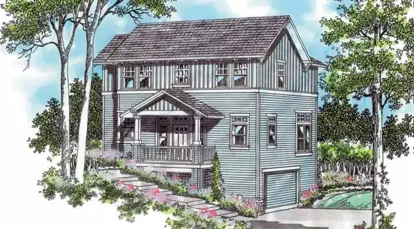 image of 2 story cottage house plan 2528