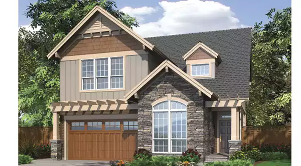 image of 2 story craftsman house plan 7029