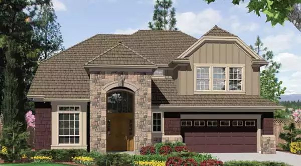 image of 2 story cottage house plan 5945