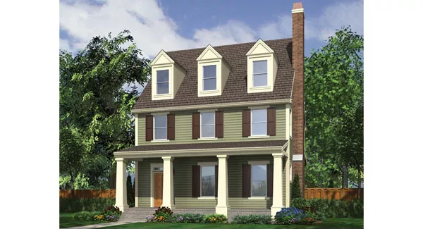 image of colonial house plan 8543