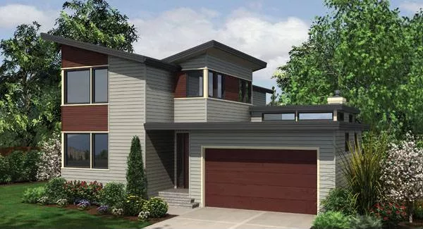 image of 2 story contemporary house plan 8237