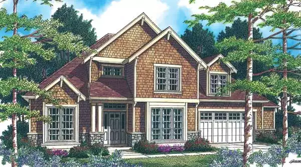 image of 2 story cottage house plan 2620