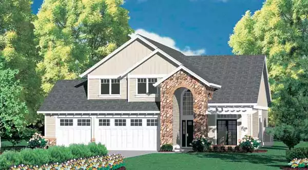 image of 2 story craftsman house plan 2652