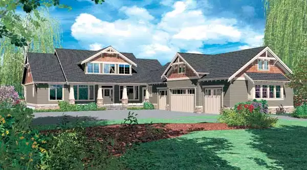 image of large bungalow house plan 2728