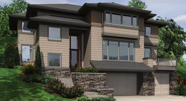 image of 2 story contemporary house plan 8287