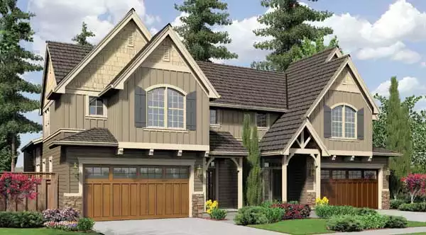 image of duplex house plan 5897