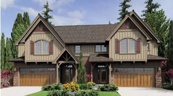 image of duplex house plan 5899