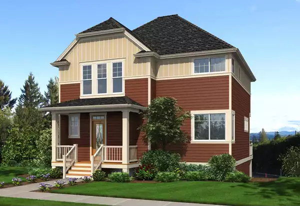 image of 2 story craftsman house plan 4122