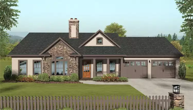 image of ranch house plan 3063