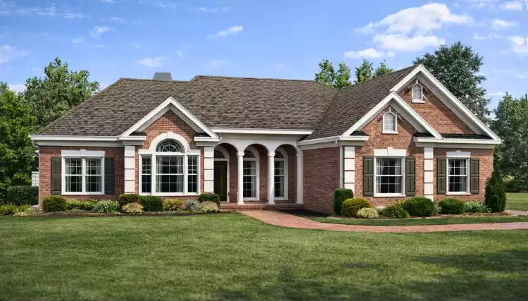 image of single story colonial house plan 6243