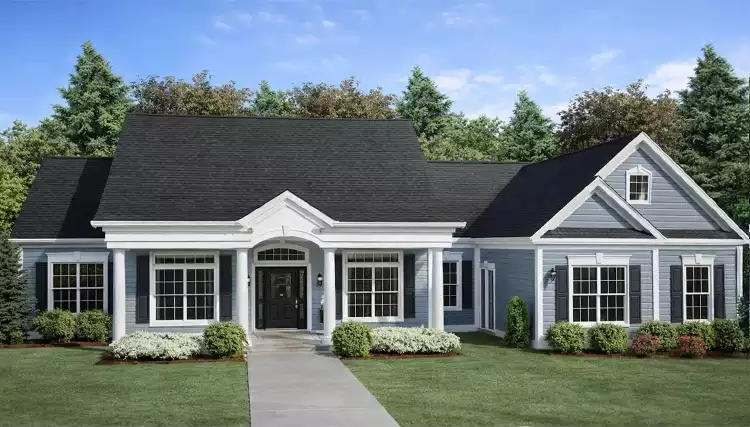 image of single story traditional house plan 6250