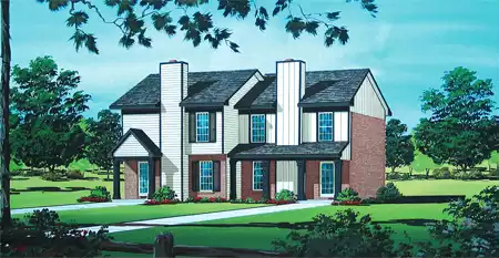 image of duplex house plan 7313