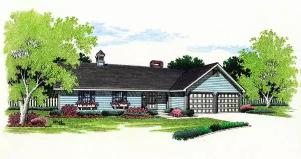 image of single story farmhouse plan 3553