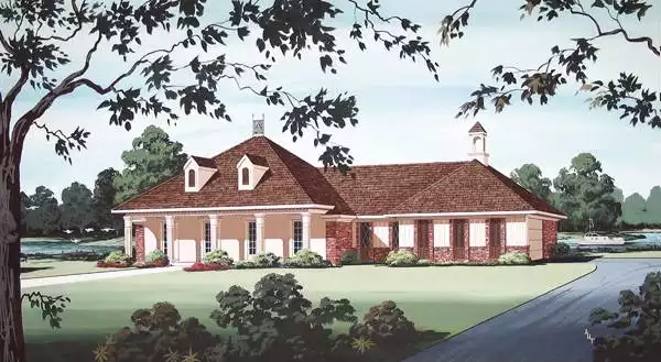 image of single story traditional house plan 7338